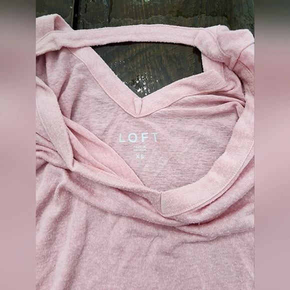 👕#010 Loft Vneck thin pink shirt size XS - Picture 6 of 8